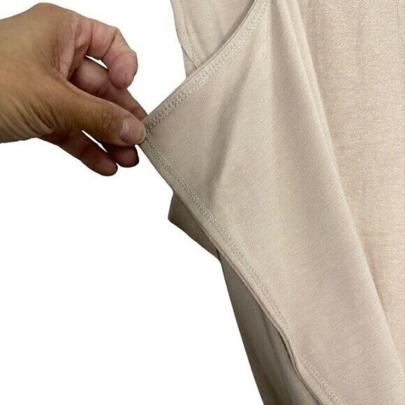 LISA Rinna Collection French Terry Duster Vest Size Small Belted Oatmeal - Picture 9 of 12